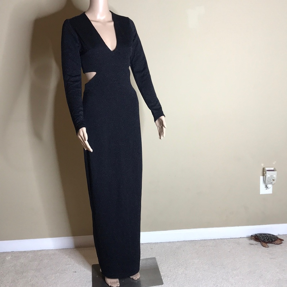 Express Long Black Dress Size 4 Lower Back Out - Picture 2 of 8